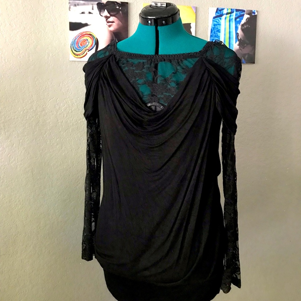 Evogues lace, black, see through top, goth style beauty